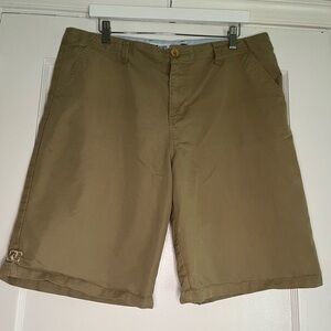 DC Men's Olive Flat Front Shorts